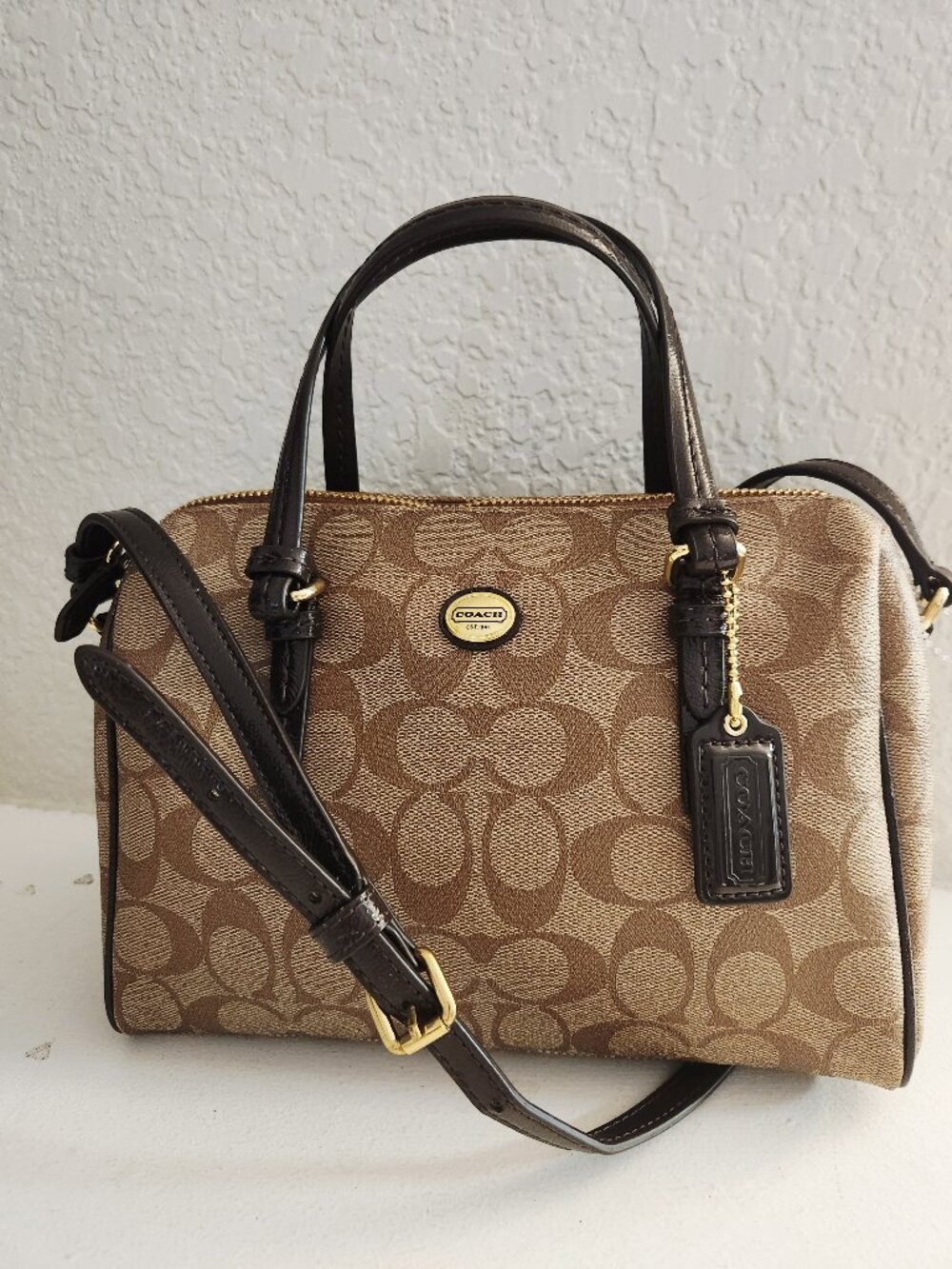 New Coach Signatue Mini Bennett Shoulder Bag Tote Purse